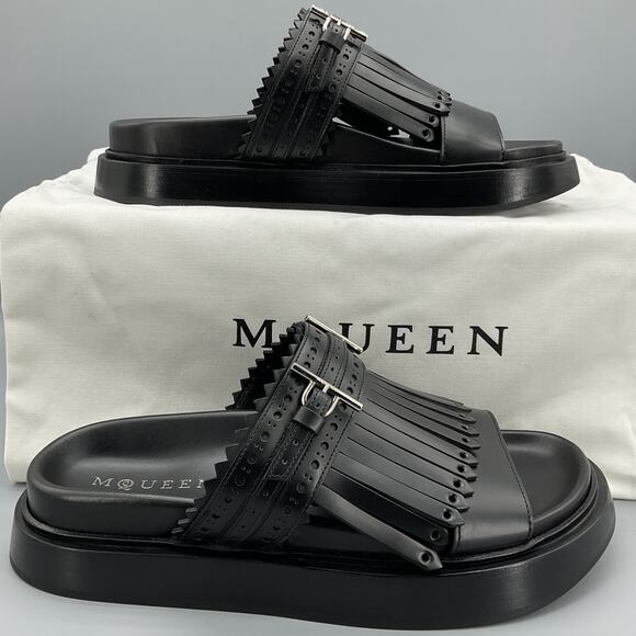 Alexander McQueen Shoes - NEW Alexander McQueen Women’s Sunny Slide Sandals Black Size 9.5